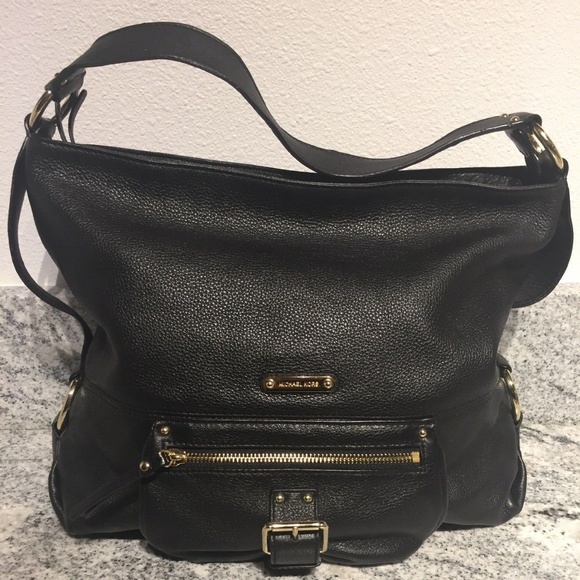 Michael Kors Handbags - Michael Kors Black Leather Accent Handbag Purse